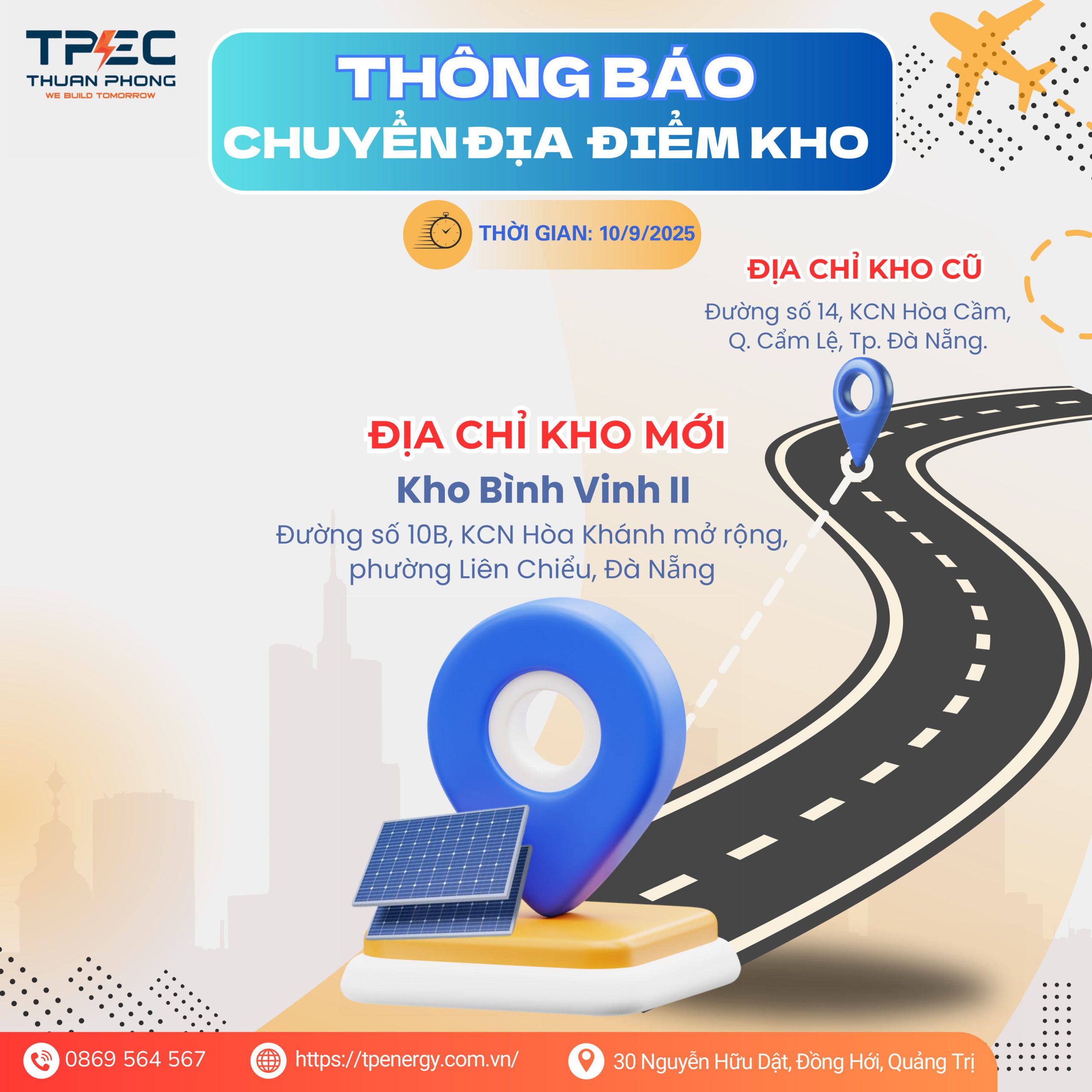Thông báo chuyển địa điểm kho tại Đà Nẵng